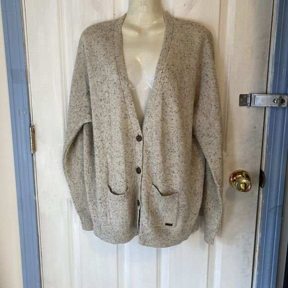 Roots Sweaters - Lady Sz M Cardigan Sweater From Roots Canada Knit Grandpacore Pocket Button Gray